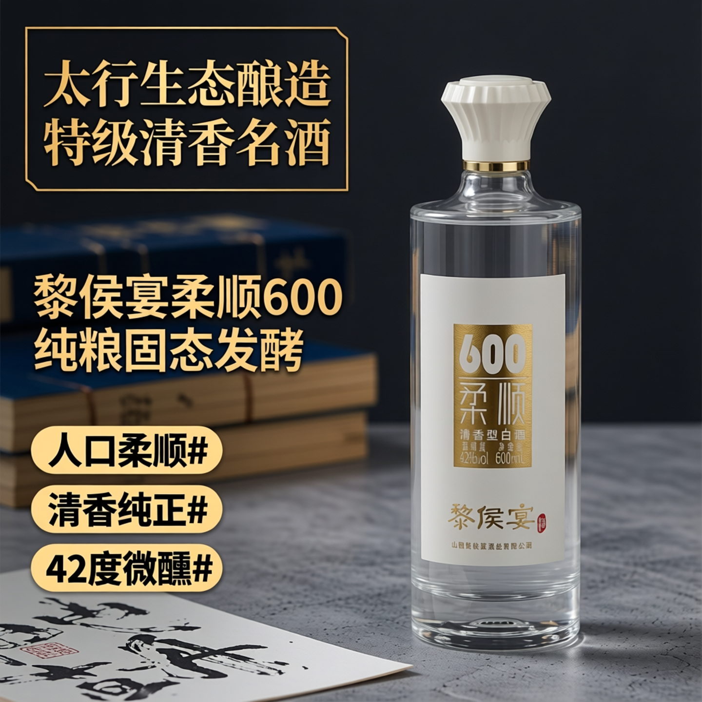 山西黎侯宴柔顺600清香型白酒42度纯粮固态酿造太行生态特级名酒