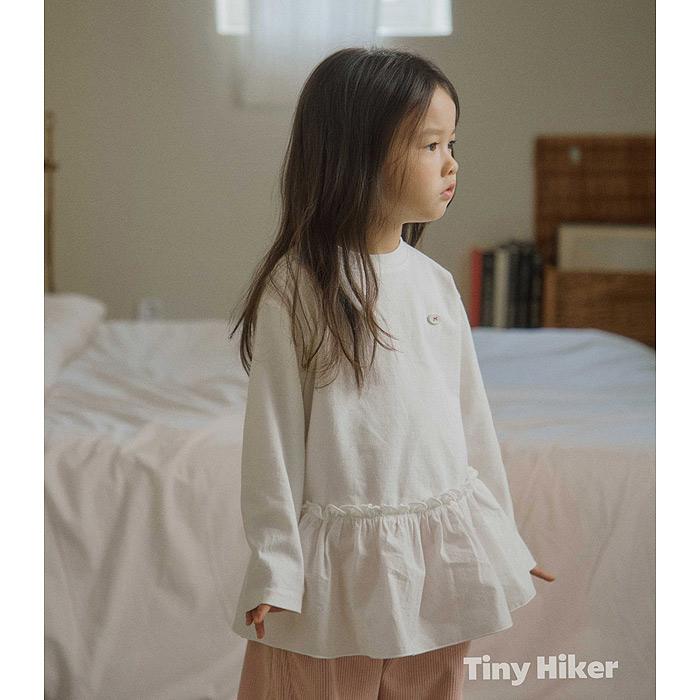 韩国童装代购2025冬新款Tiny Hiker女孩百搭时尚儿童裙摆T恤打底