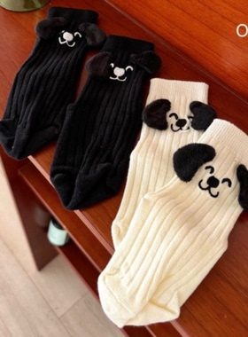 韩国儿童袜子OhLaVie代购2025秋季新款男女孩宝宝卡通小狗棉袜
