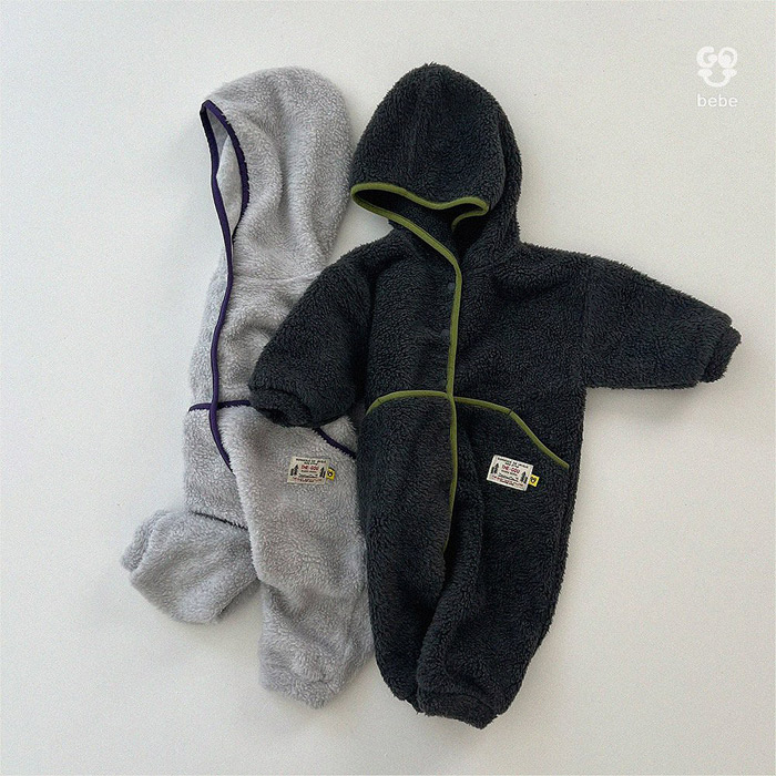 韩国进口童装代购2025冬婴幼童goubebe男女宝百搭毛绒保暖连身衣