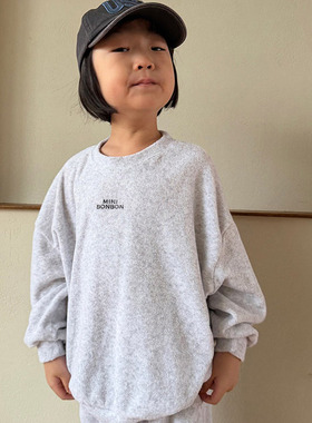 韩国童装代购2026春新款MiniBonbon男女孩百搭宽松休闲儿童卫衣