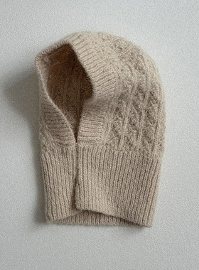 韩国儿童帽子代购2025冬ATOMEME男女孩宝宝百搭针织披肩帽套头帽