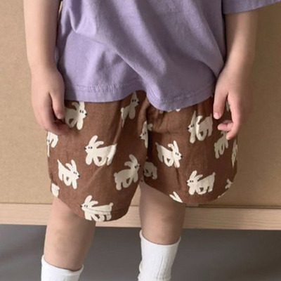 韩国童装代购2026夏季新款Mignon男女孩宝宝卡通小兔儿童短裤