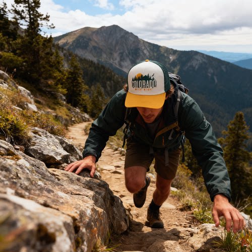 COLORADO MILE HIGH Trucker Hat美国复古拼色货车帽山系刺绣网帽