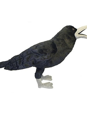 可爱仿真大嘴乌鸦毛绒玩具公仔  黑乌鸦玩偶 有铁丝 42cm