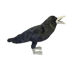 可爱仿真大嘴乌鸦毛绒玩具公仔 黑乌鸦玩偶 有铁丝 42cm