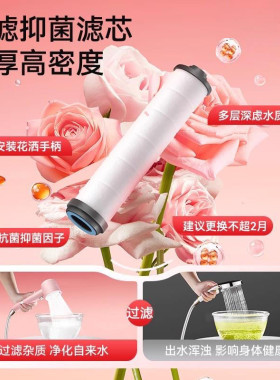 花洒过滤芯净化水质增压花洒原装三重过滤花洒替换PP棉专用滤芯