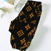 束脚长裤 清仓捡漏专柜撤回特大码 胖mm300斤加绒加厚印花阔腿裤 女