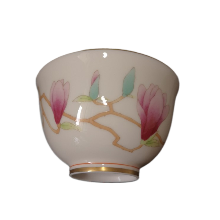 日本香兰社木莲花骨瓷茶杯稀少全新全品9cm