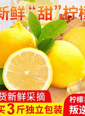 新鲜甜柠檬重庆黄柠檬当季水果绿色种植现摘皮薄护肤多汁包邮