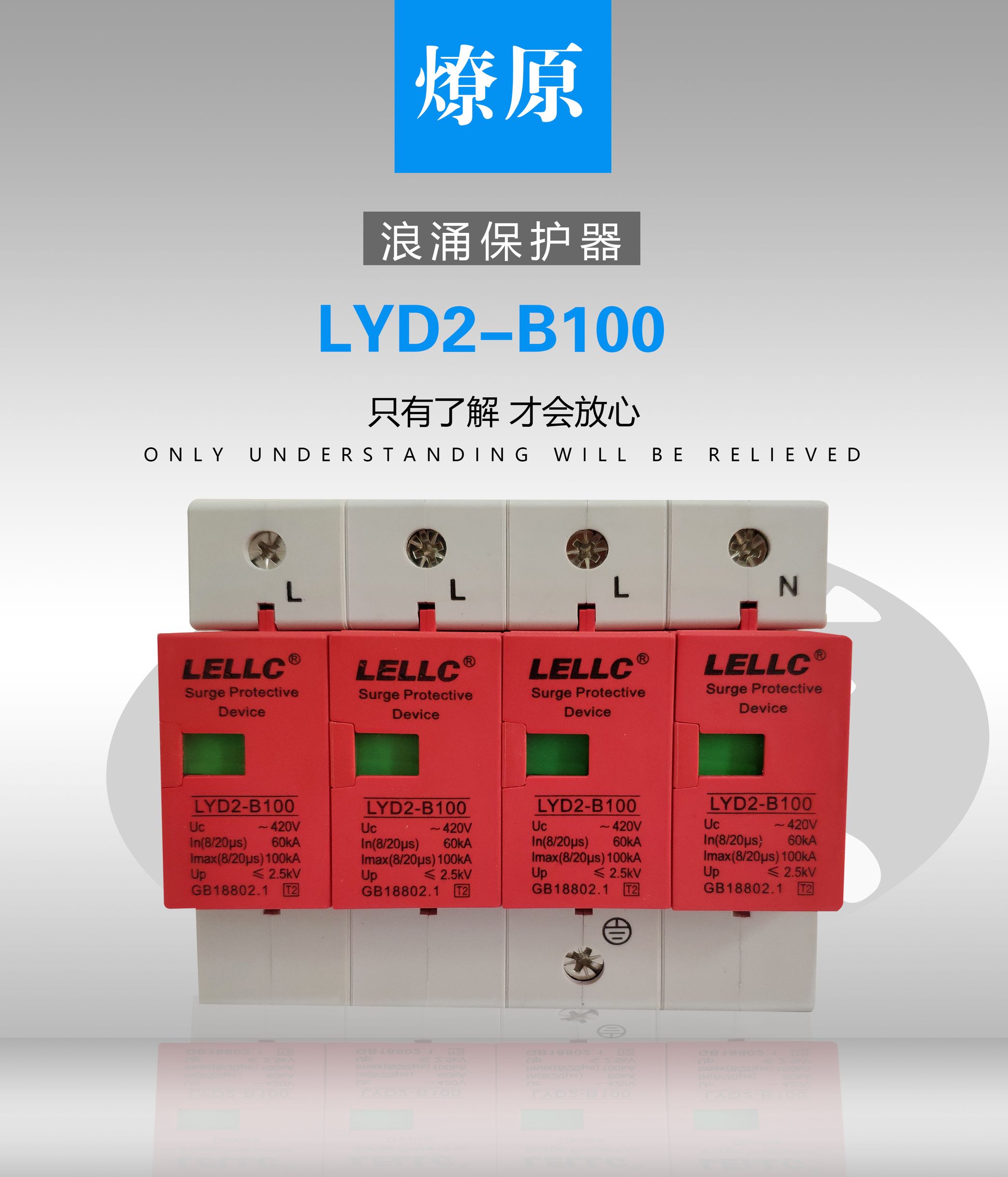 LYD2-B100 60-100KA/4P燎原浪涌保护器保护器SPD有检测报告备案