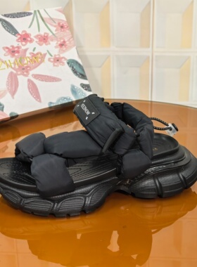 4005/4CM圆头断码撤柜清仓处理夏季青少年厚底凉鞋黑色沙滩鞋时尚