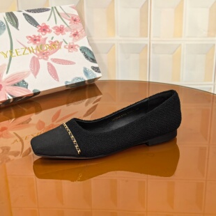 撤柜清仓处理平底鞋 子断码 薄款 拼色法式 保暖休闲 5185 女单鞋 2CM鞋