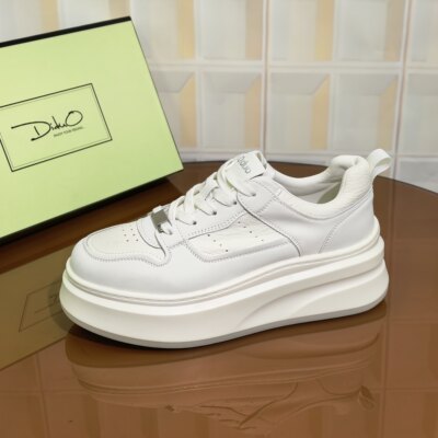 5768/5CM牛皮清仓撤柜断码处理厚底增高系带时尚百搭女士夏季休闲