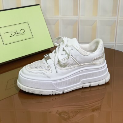 2725/5CM小牛皮清仓撤柜断码处理厚底增高女士休闲板鞋新款百搭