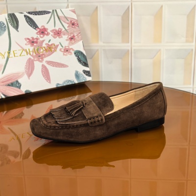 5107/2CM羊皮断码撤柜清仓处理软底乐福鞋粘胶鞋豆豆鞋皮鞋舒适流