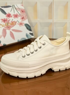 5825/4CM牛皮松断码撤柜处理糕鞋韩版低帮女鞋厚底春季夏季