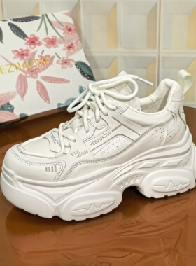 4802/5CM牛皮断码撤柜清仓处理厚底休闲风网面时尚休闲鞋镂空防滑