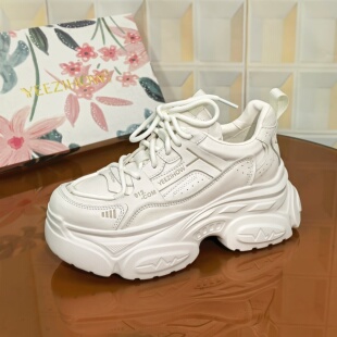 休闲鞋 撤柜清仓处理厚底休闲风网面时尚 镂空防滑 5CM牛皮断码 4802