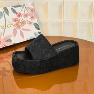 5168 处理圆头夏季 一字拖日系鞋 子修面皮松糕 7CM真丝清仓撤柜断码