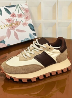 6817/3CM牛皮运动风断码撤柜清仓处理低跟胶粘时尚休闲鞋拼色女鞋