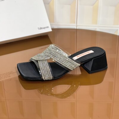 3118/5CM防脏清仓撤柜断码处理一字拖百搭纯色时尚厚底女鞋水钻夏