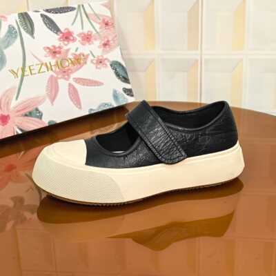 2484/4CM牛皮断码撤柜清仓处理女士单鞋运动休闲低帮板鞋女魔术贴