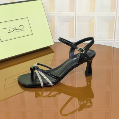 6Q09/5CM牛皮清仓撤柜断码处理时尚气质露趾细跟方头夏季女士凉鞋