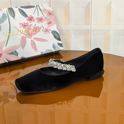 4224/2CM绒布皮清仓撤柜断码处理鞋甜美风纯色粘胶鞋夏季气质单鞋