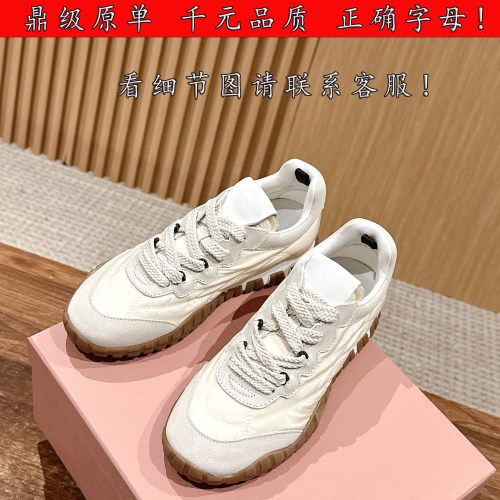 miu家芭蕾德训鞋反绒阿甘鞋