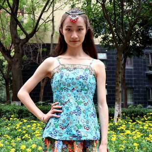 清仓泰国重工钉珠上衣夏季吊带背心女外穿短款松紧修身尼泊尔印度