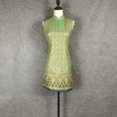 清仓处理民族风改良修身 旗袍瘦人连衣裙 气质显瘦女泰国烫金布短款