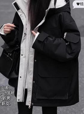 加厚羽绒晋江棉服女冬季2024新款派克服夹棉冲锋棉衣外套今年爆款