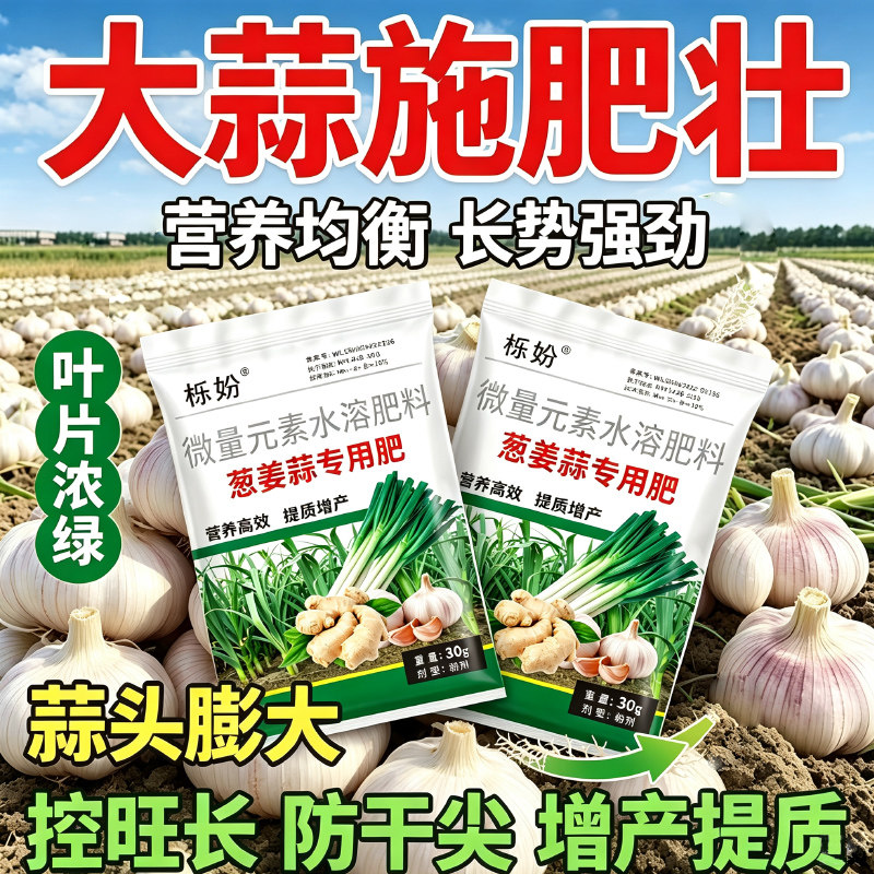 大蒜专用肥抗重茬增产促根壮苗防干尖膨大小香葱蒜蔬菜四季小葱肥