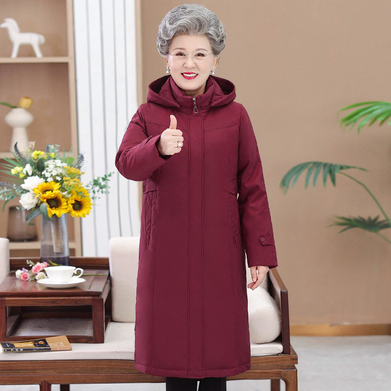 鑫银雪人长款羽绒服女中老年外套