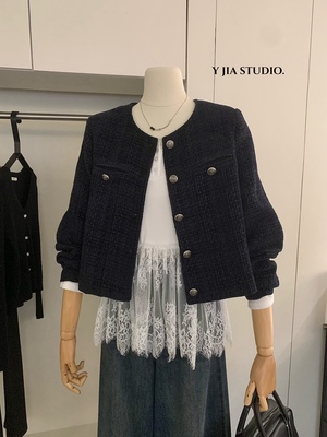 Y.JIA 伊嘉首尔街头法式复古小香风单排扣气质百搭高级感短外套女