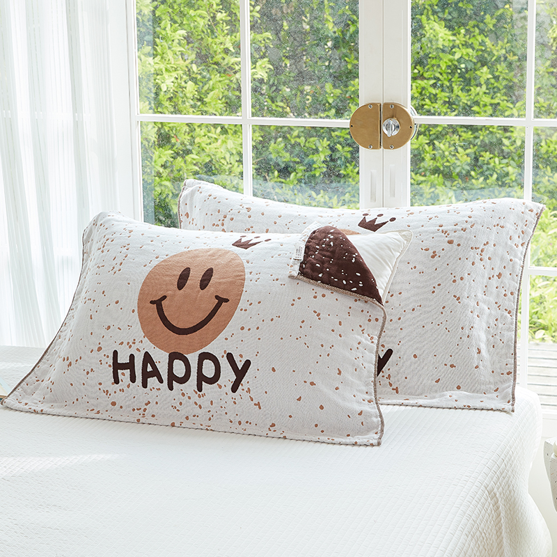 枕巾纯棉纱布亲肤透气