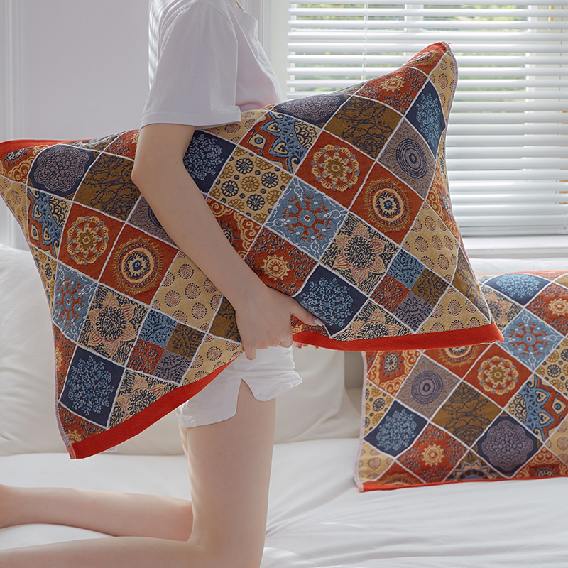 纱布纯棉枕巾一对包邮柔软透气