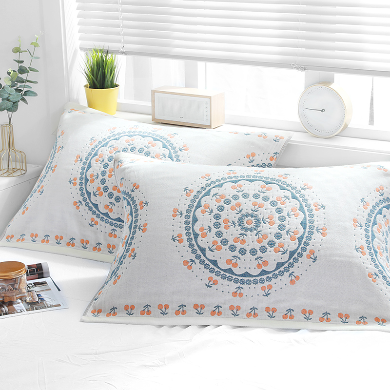 单人双面防滑不脱落枕巾简约一对