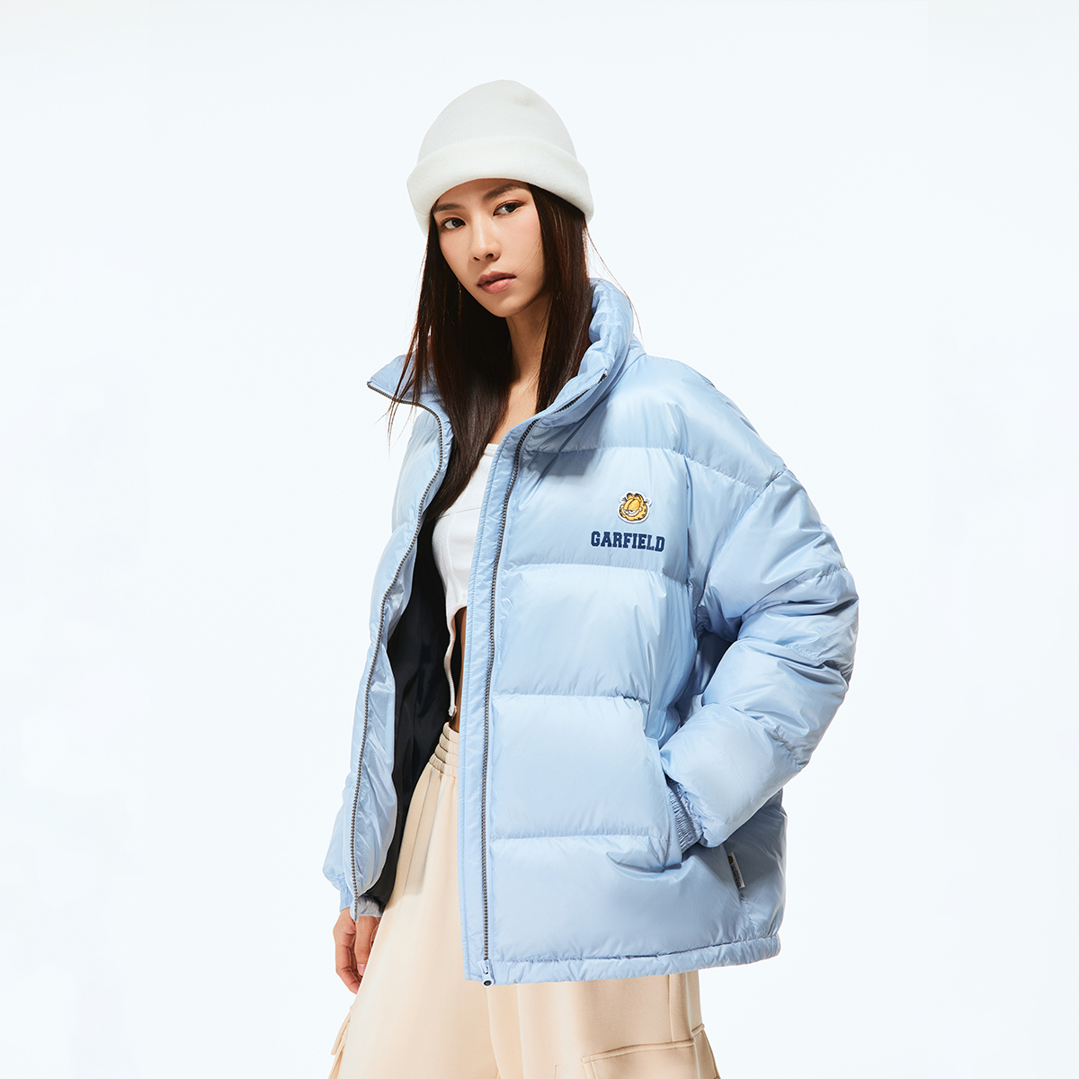 Fun百搭常规翻领舒适保暖羽绒服