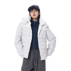 Fun潮牌连帽羽绒服秋冬新款加菲猫联名满印保暖男女同款面包服