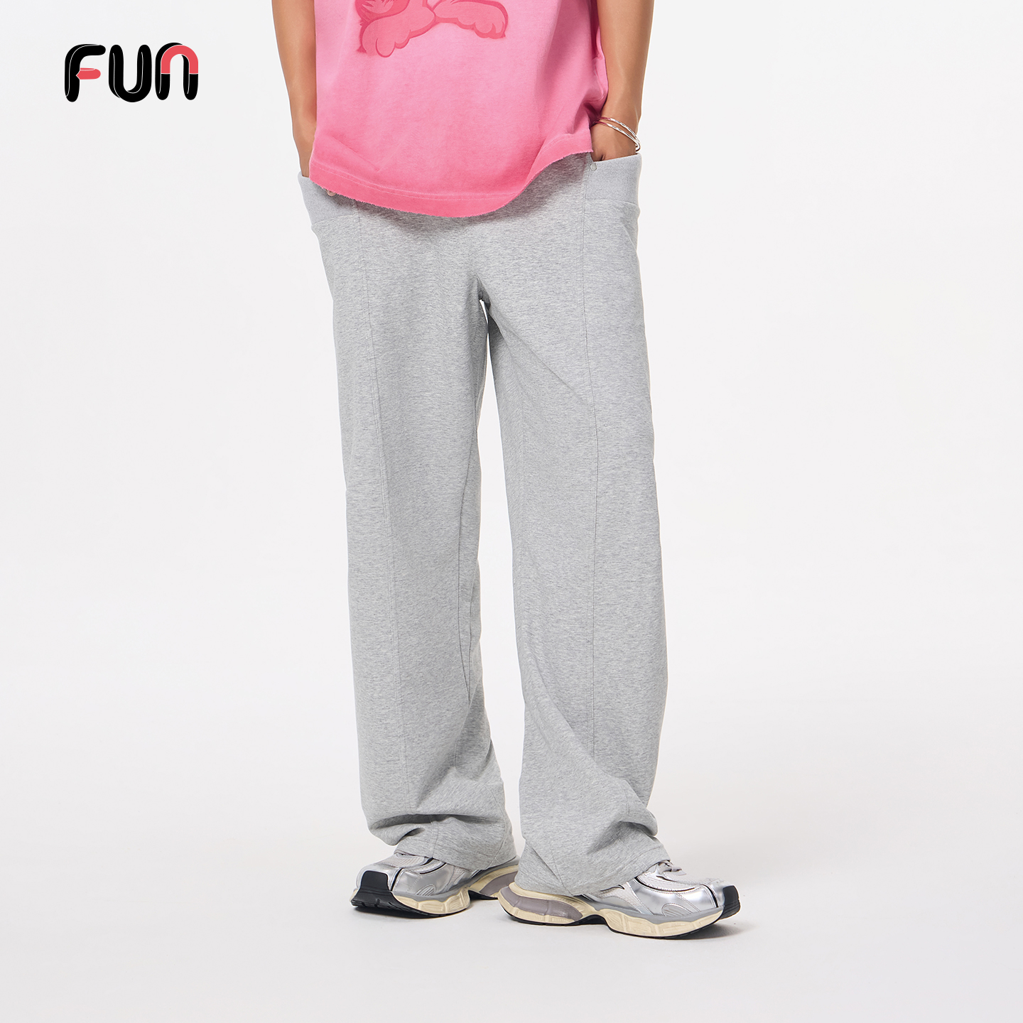 Fun2025秋季线下商场同款运动休闲裤长裤子男宽松舒适阔腿裤