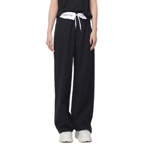 【陈妍臻同款】阔腿腰精裤春季休闲裤嘻哈爵士街舞露脐针织长裤