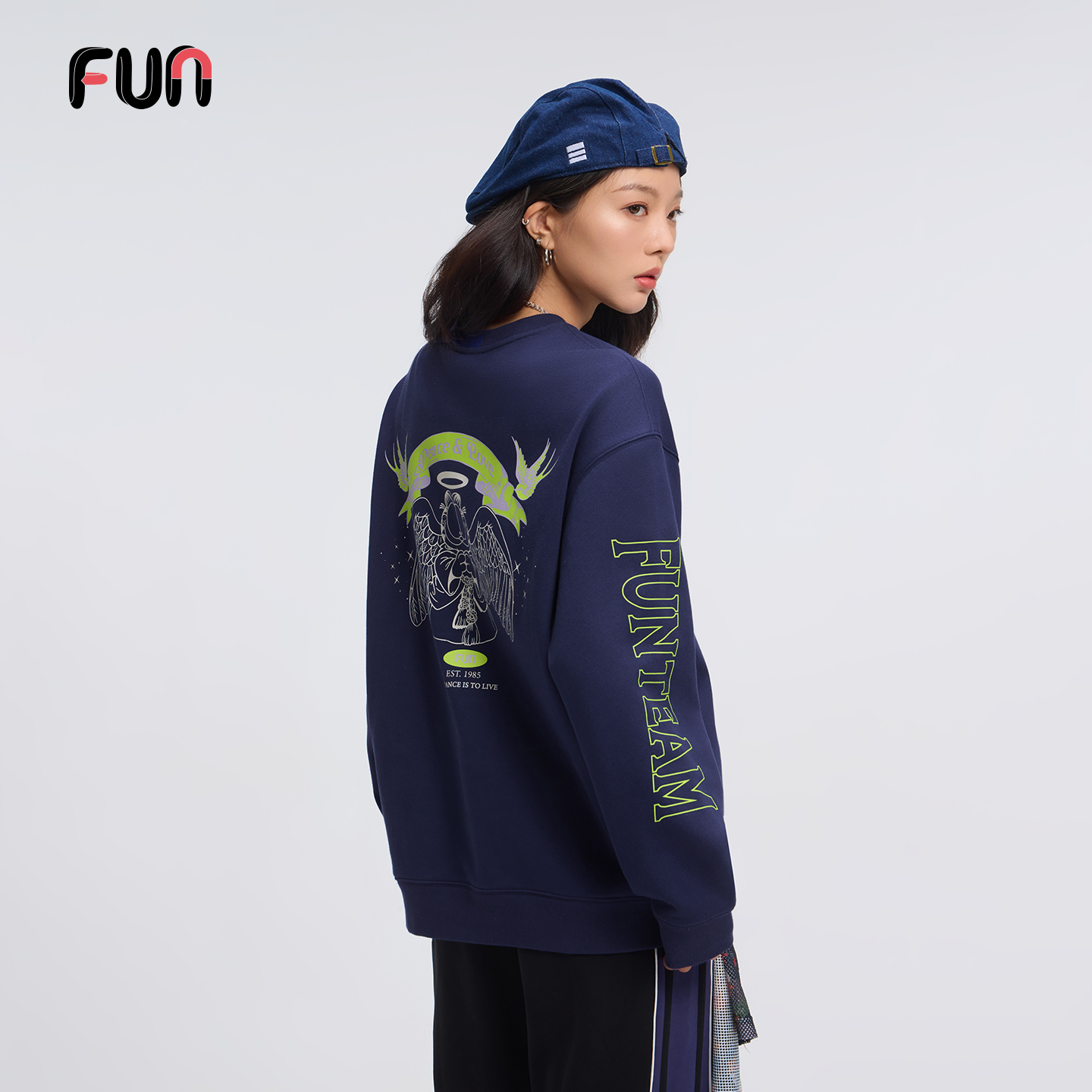 Fun潮牌印花图案长袖卫衣