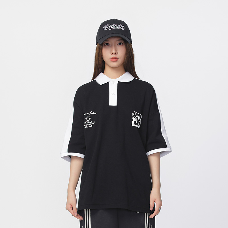 Fun潮牌短袖POLO衫女2025年夏季新款史努比联名百搭休闲半袖T恤