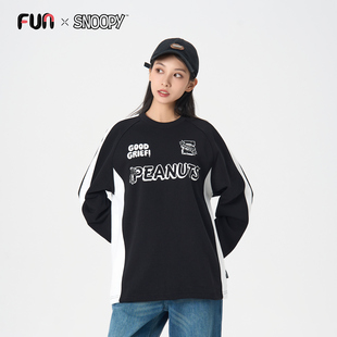 Fun2025秋冬新品潮牌圆领卫衣字母印花时尚宽松百搭男女情侣上衣