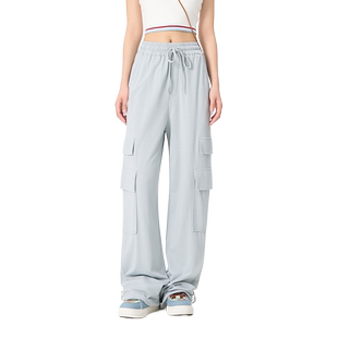 Fun2025新款潮牌阔腿裤女直筒冰感街舞裤长裤运动裤休闲裤男女