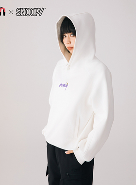 Fun2025秋冬季商场同款史努比联名白色连帽卫衣女长袖套头上衣