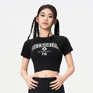 beentrill系列美式 Fun潮牌短袖 新款 T恤女短款 休闲百搭上衣 24夏季