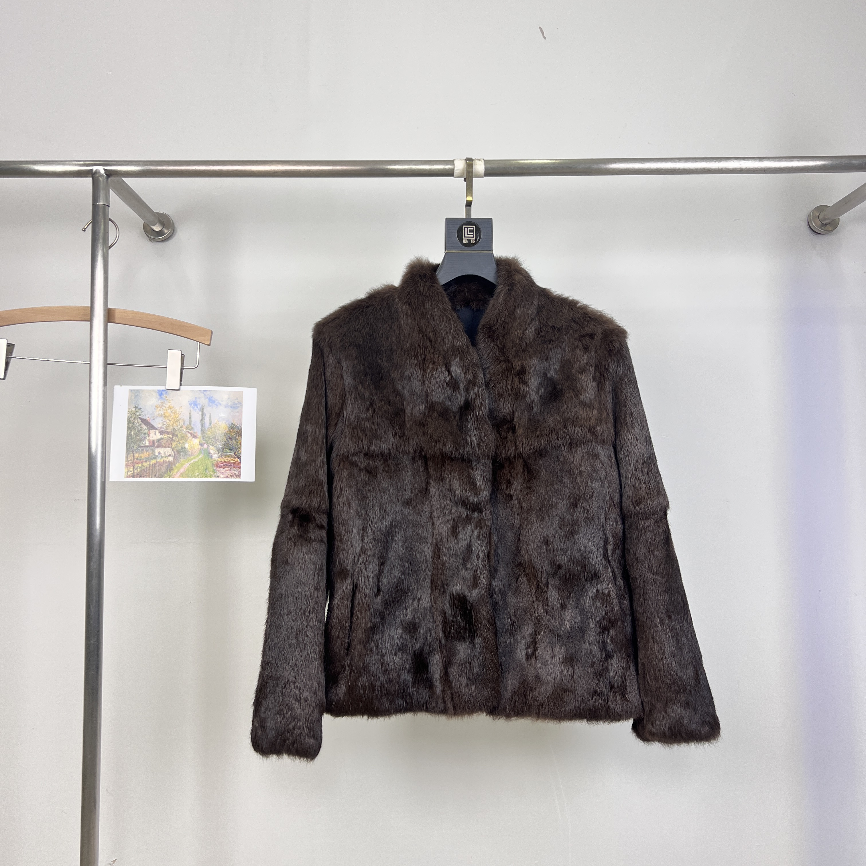 一起设计WER-女经典小立领时尚保暖皮草外套（含100兔毛）HN008